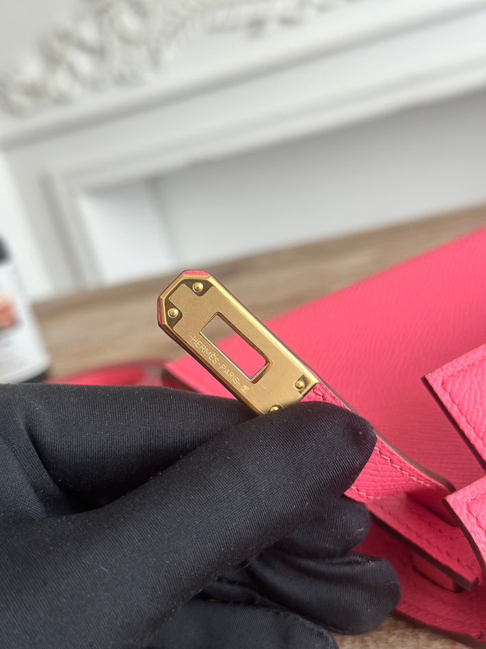 エルメス ケリーバッグの定価 HERMES ケリーミニ2 ローズリップスティック ヴォーエプソン ゴールド金具 H073663CCU5 エルメス バッグ 新作 - 画像 (5)