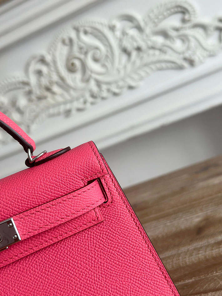 エルメス ケリーバッグの定価 HERMES ケリーミニ2 ローズリップスティック ヴォーエプソン シルバー金具 H073663CKU5 エルメス ケリー 新作 - 画像 (6)
