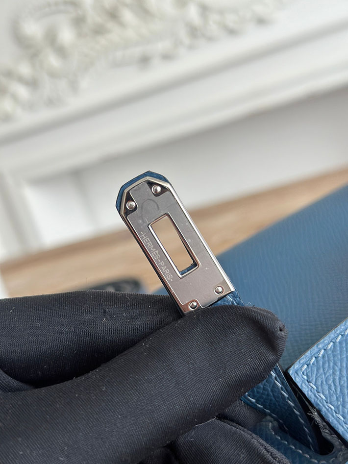 エルメス ケリーバッグの定価 HERMES ケリーミニ2 ブルーアガット ヴォーエプソン シルバー金具 H073663CKR2 エルメス ケリー 定価 - 画像 (3)