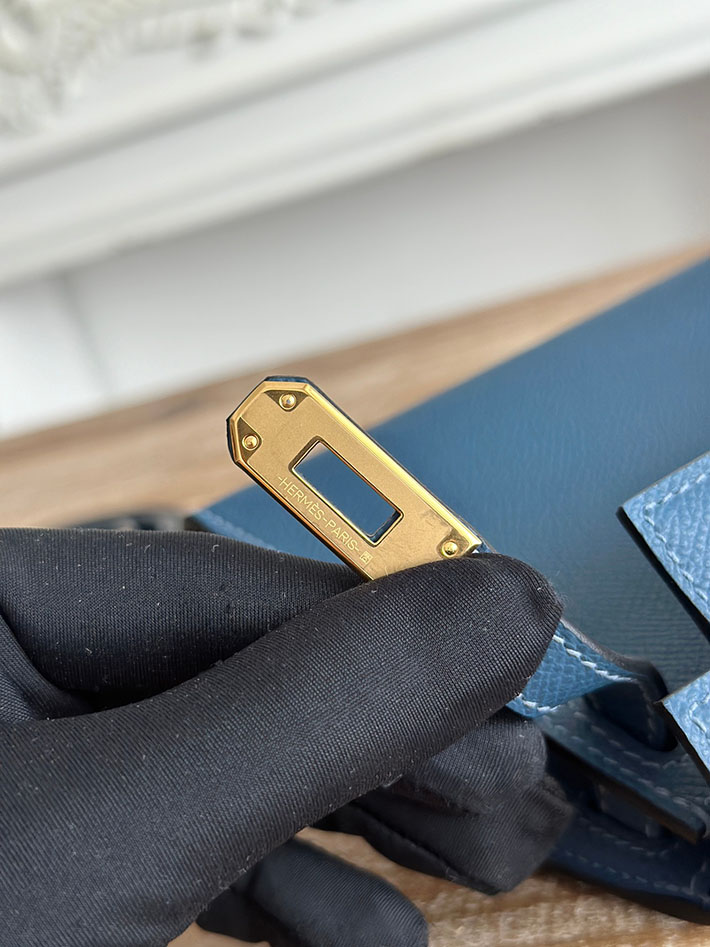 エルメス ケリーバッグの定価 HERMES ケリーミニ2 ブルーアガット ヴォーエプソン ゴールド金具 H073663CCR2 エルメス ケリー 値段 - 画像 (5)