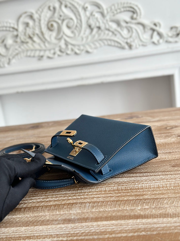 エルメス ケリーバッグの定価 HERMES ケリーミニ2 ブルーアガット ヴォーエプソン ゴールド金具 H073663CCR2 エルメス ケリー 値段 - 画像 (3)