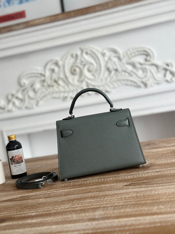 エルメス ケリーバッグの定価 HERMES ケリーミニ2 ヴェールアマンド ヴォーエプソン シルバー金具 H073663CK63 エルメス ミニケリー2 - 画像 (8)