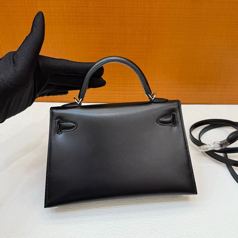 エルメス ケリーミニ2の通販 HERMES ケリーミニ2 外縫い ブラック ボックスカーフ シルバー金具 2633258 エルメス ミニ ショルダー - 画像 (9)