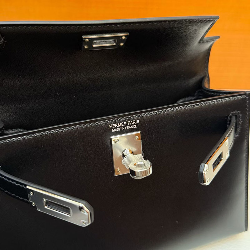 エルメス ケリーミニ2の通販 HERMES ケリーミニ2 外縫い ブラック ボックスカーフ シルバー金具 2633258 エルメス ミニ ショルダー - 画像 (5)