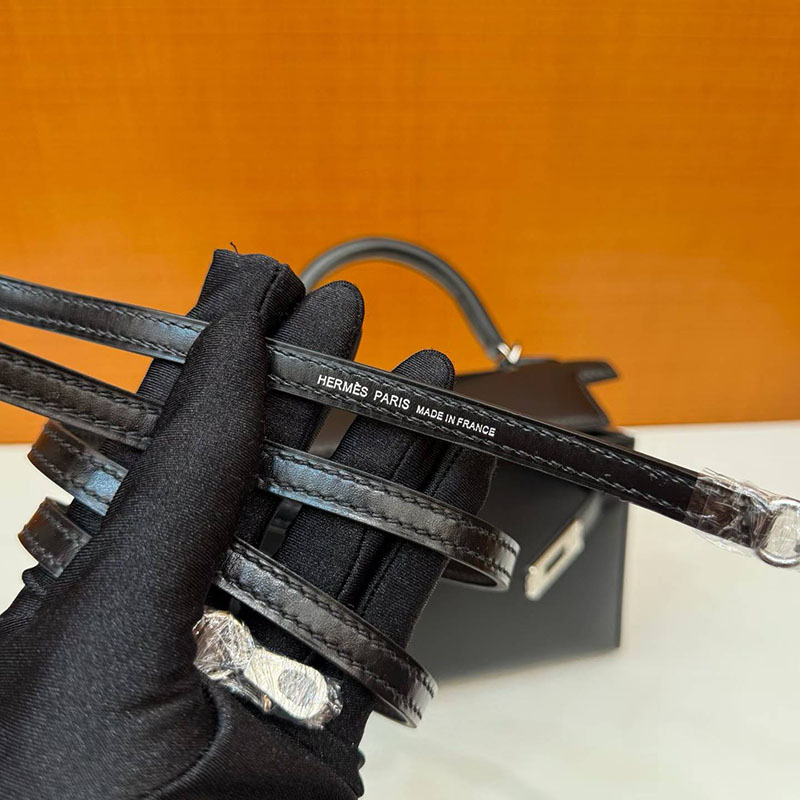エルメス ケリーミニ2の通販 HERMES ケリーミニ2 外縫い ブラック ボックスカーフ シルバー金具 2633258 エルメス ミニ ショルダー - 画像 (4)