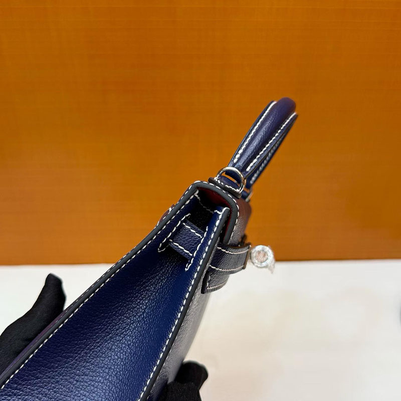 エルメス ケリーミニ2の通販 HERMES ケリーミニ2 ブルーマリン/ルージュアッシュ シェブルミゾル シルバー金具 H073628CK78 エルメス ミニバッグ レディース - 画像 (7)