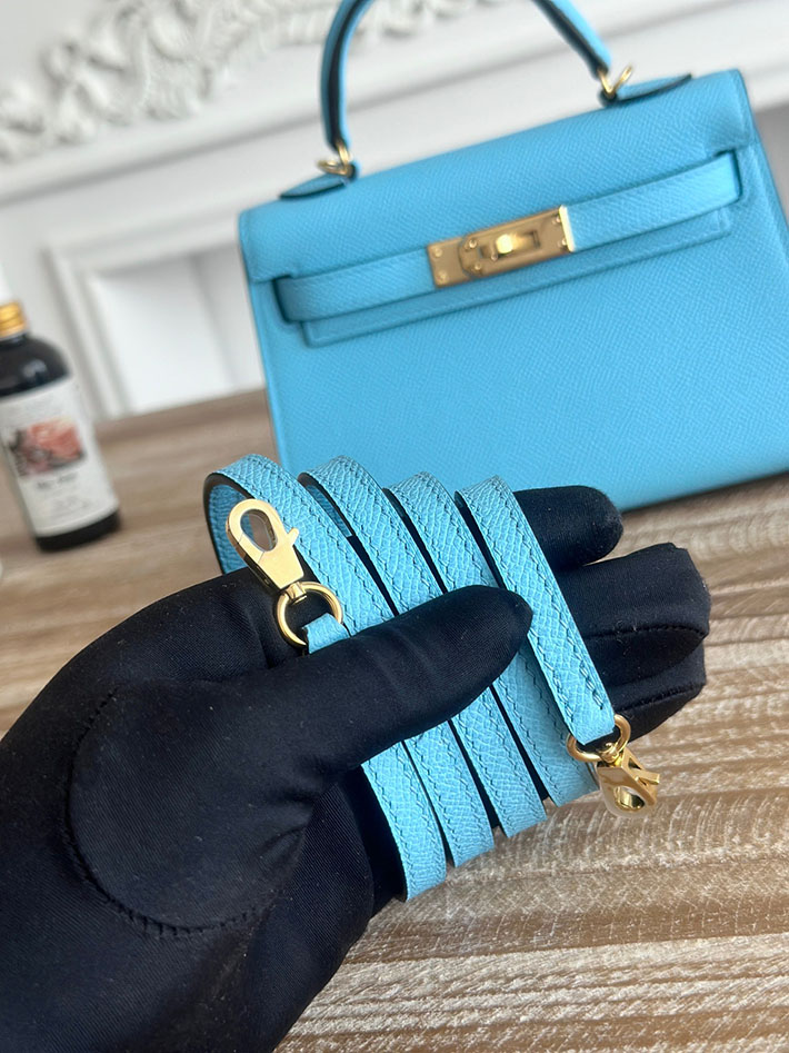エルメス ケリーバッグの定価 HERMES ケリーミニ2 セレステ ヴォーエプソン ゴールド金具 H073663CC7N エルメス ミニ バッグ 種類 - 画像 (6)
