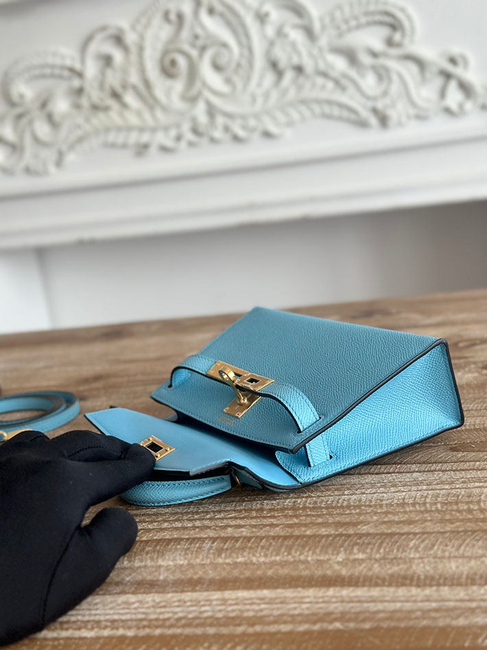 エルメス ケリーバッグの定価 HERMES ケリーミニ2 セレステ ヴォーエプソン ゴールド金具 H073663CC7N エルメス ミニ バッグ 種類 - 画像 (3)