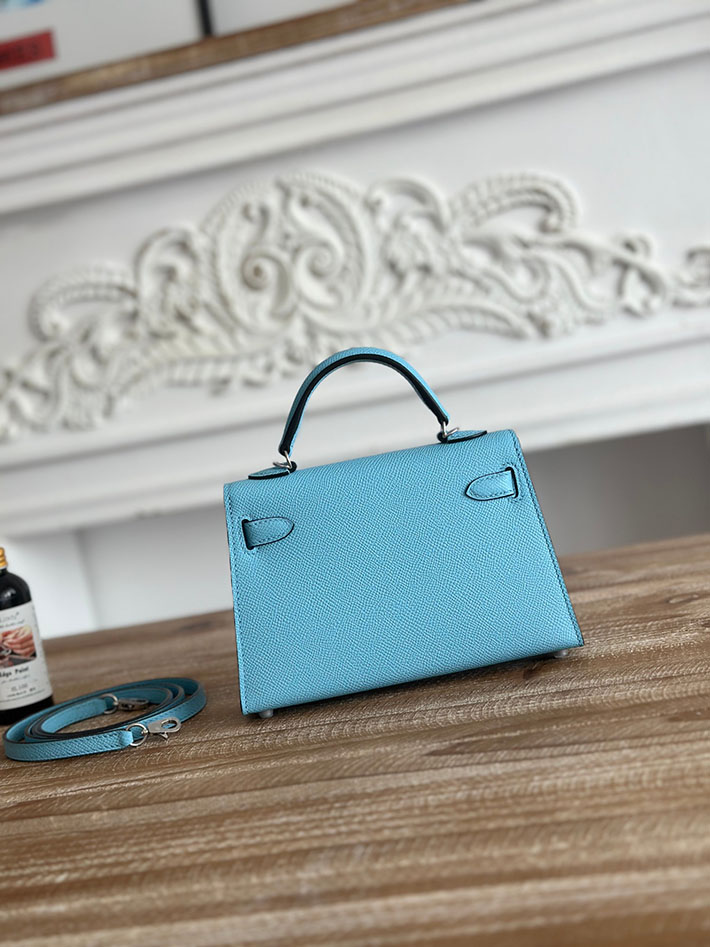 エルメス ケリーバッグの定価 HERMES ケリーミニ2 セレステ ヴォーエプソン シルバー金具 H073663CK7N エルメス ミニ バッグ 値段 - 画像 (9)