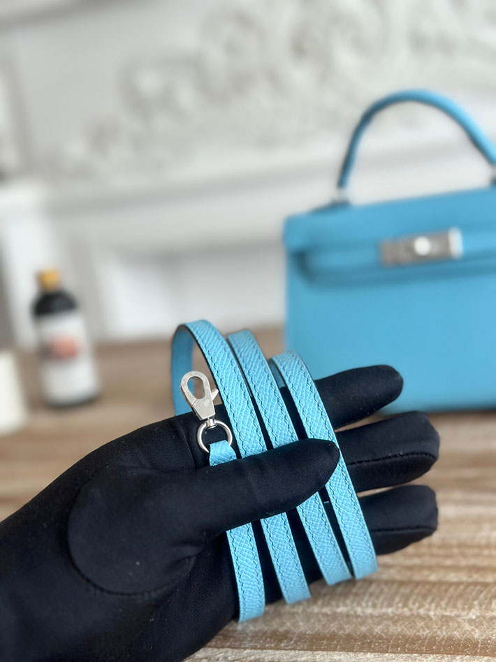 エルメス ケリーバッグの定価 HERMES ケリーミニ2 セレステ ヴォーエプソン シルバー金具 H073663CK7N エルメス ミニ バッグ 値段 - 画像 (6)