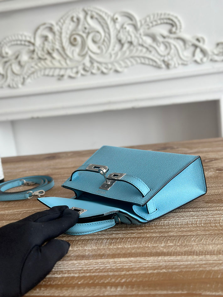 エルメス ケリーバッグの定価 HERMES ケリーミニ2 セレステ ヴォーエプソン シルバー金具 H073663CK7N エルメス ミニ バッグ 値段 - 画像 (3)