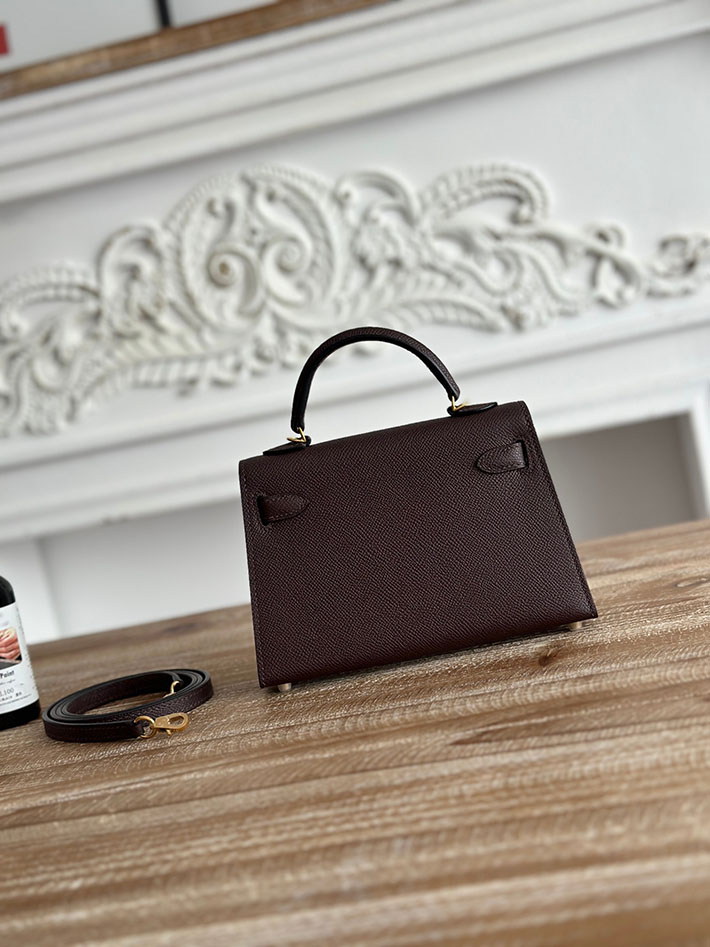 エルメス ショルダーバッグの定価 HERMES ケリーミニ2 ルージュセリエ ヴォーエプソン ゴールド金具 H073663CC0G エルメス ミニバッグ レディース - 画像 (9)