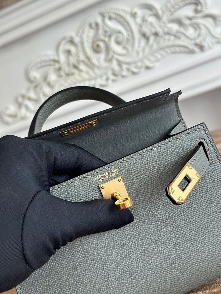 エルメス ショルダーバッグの定価 HERMES ケリーミニ2 グリメイヤー ヴォーエプソン ゴールド金具 H073663CC0L エルメスケリーミニバッグ - 画像 (4)