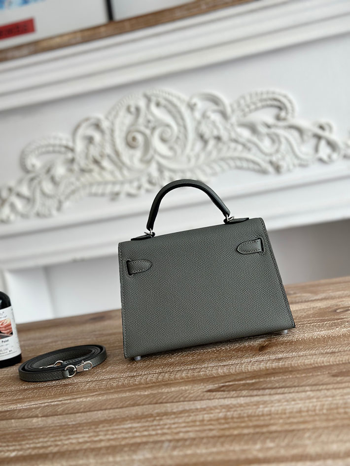 エルメス ショルダーバッグの定価 HERMES ケリーミニ2 グリメイヤー ヴォーエプソン シルバー金具 H073663CK0L エルメス ミニショルダーバッグ - 画像 (9)