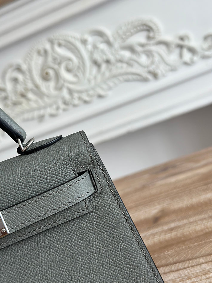 エルメス ショルダーバッグの定価 HERMES ケリーミニ2 グリメイヤー ヴォーエプソン シルバー金具 H073663CK0L エルメス ミニショルダーバッグ - 画像 (6)