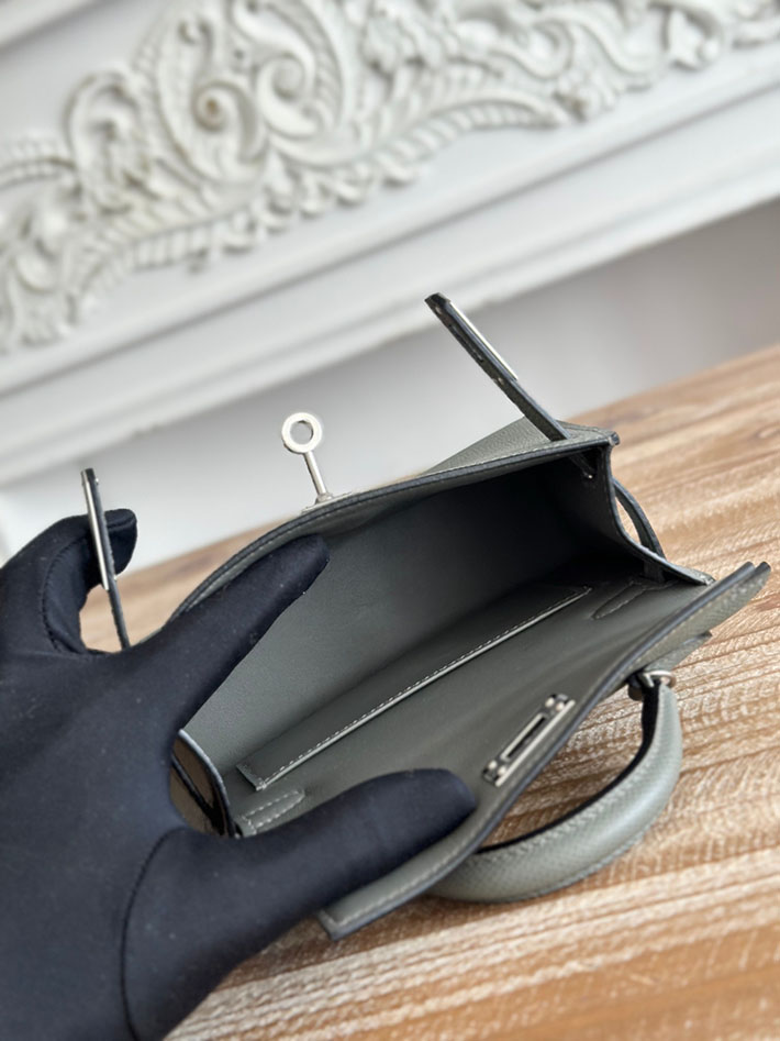 エルメス ショルダーバッグの定価 HERMES ケリーミニ2 グリメイヤー ヴォーエプソン シルバー金具 H073663CK0L エルメス ミニショルダーバッグ - 画像 (2)