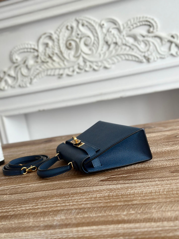 エルメス ショルダーバッグの定価 HERMES ケリーミニ2 ディープブルー ヴォーエプソン ゴールド金具 H073663CCS4 エルメスミニバッグレディース - 画像 (9)