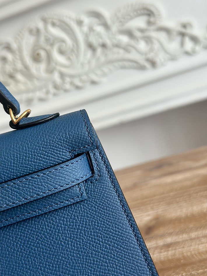 エルメス ショルダーバッグの定価 HERMES ケリーミニ2 ディープブルー ヴォーエプソン ゴールド金具 H073663CCS4 エルメスミニバッグレディース - 画像 (6)