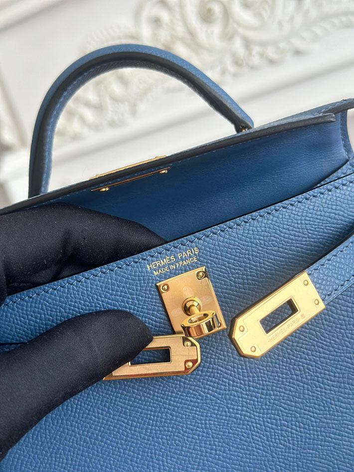 エルメス ショルダーバッグの定価 HERMES ケリーミニ2 ディープブルー ヴォーエプソン ゴールド金具 H073663CCS4 エルメスミニバッグレディース - 画像 (3)