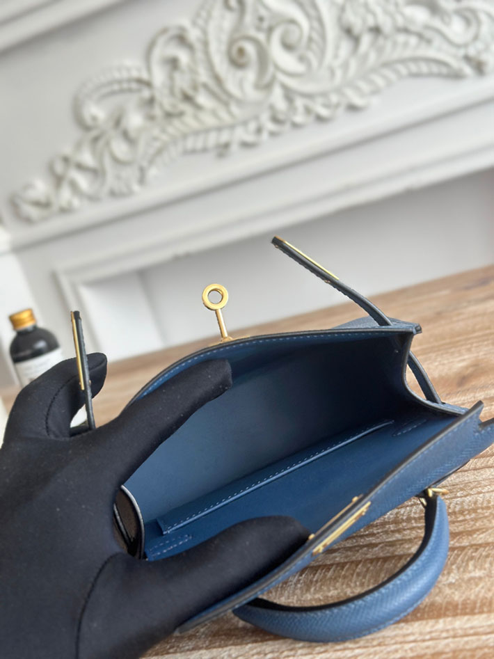 エルメス ショルダーバッグの定価 HERMES ケリーミニ2 ディープブルー ヴォーエプソン ゴールド金具 H073663CCS4 エルメスミニバッグレディース - 画像 (2)