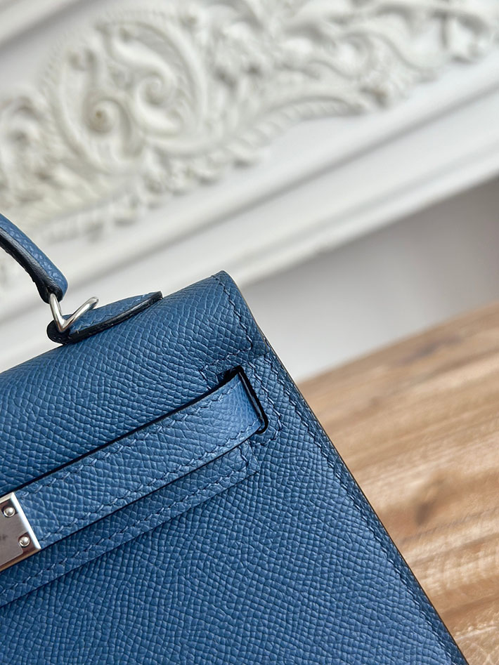 エルメス ショルダーバッグの定価 HERMES ケリーミニ2 ディープブルー ヴォーエプソン シルバー金具 H073663CKS4 エルメス バッグミニケリー - 画像 (6)
