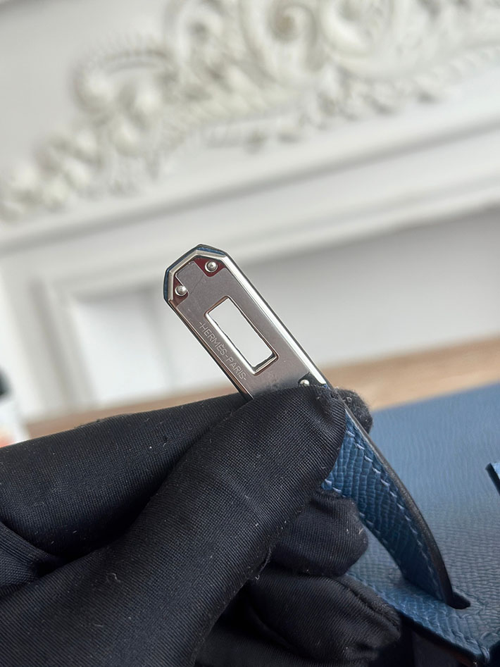 エルメス ショルダーバッグの定価 HERMES ケリーミニ2 ディープブルー ヴォーエプソン シルバー金具 H073663CKS4 エルメス バッグミニケリー - 画像 (5)