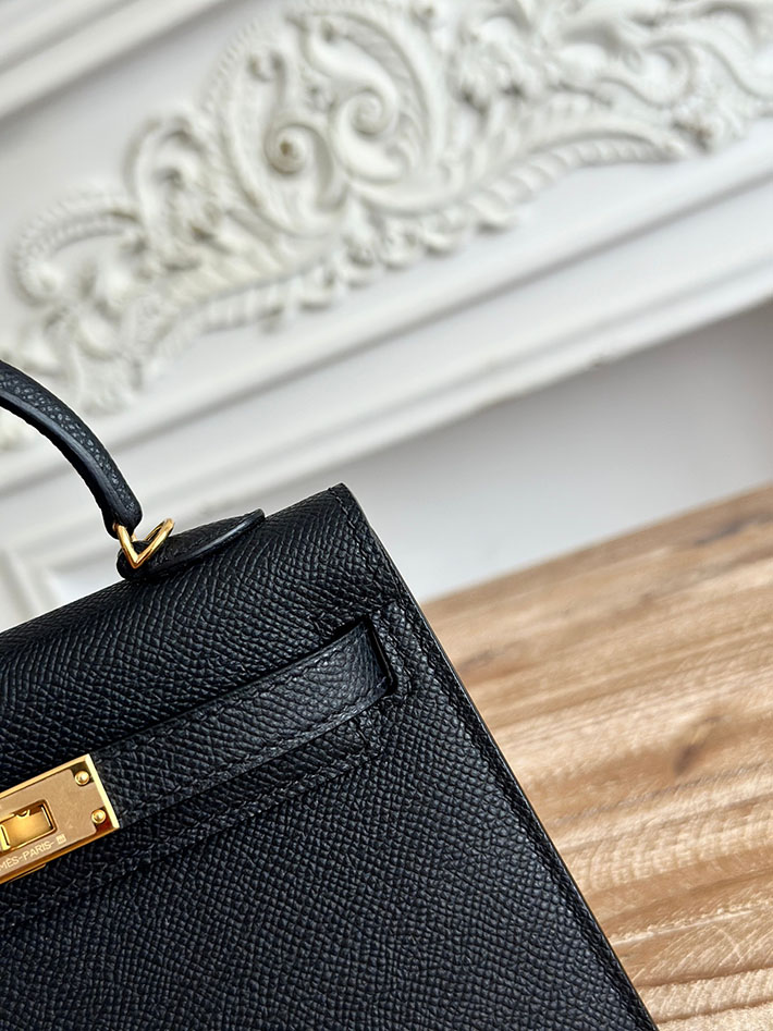 エルメス ショルダーバッグの定価 HERMES ケリーミニ2 黒 ブラック ヴォーエプソン ゴールド金具 H073663CC89 エルメス ショルダーバッグ 公式 - 画像 (6)