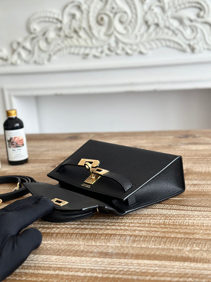 エルメス ショルダーバッグの定価 HERMES ケリーミニ2 黒 ブラック ヴォーエプソン ゴールド金具 H073663CC89 エルメス ショルダーバッグ 公式 - 画像 (3)