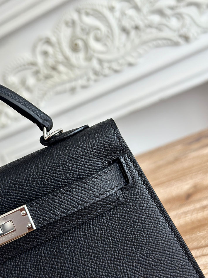 エルメス ショルダーバッグの定価 HERMES ケリーミニ2 黒 ブラック ヴォーエプソン シルバー金具 H073663CK89 エルメス ショルダーバッグ 人気 - 画像 (6)