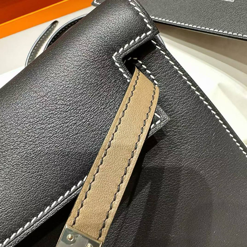 エルメス ケリーダンスの通販 HERMES ケリーダンス2 ブラック/エトゥープ スイフト シルバー金具 H077942CKAB エルメス リュック レディース - 画像 (5)