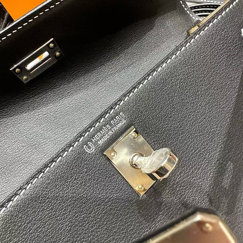 エルメス ケリーダンスの通販 HERMES ケリーダンス2 ブラック/エトゥープ スイフト シルバー金具 H077942CKAB エルメス リュック レディース - 画像 (4)