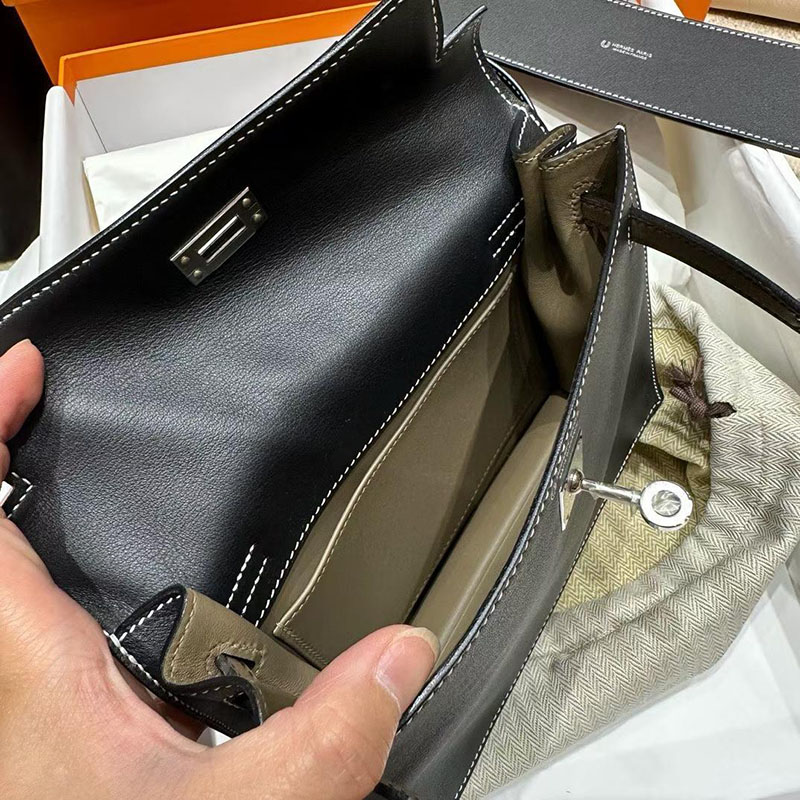 エルメス ケリーダンスの通販 HERMES ケリーダンス2 ブラック/エトゥープ スイフト シルバー金具 H077942CKAB エルメス リュック レディース - 画像 (3)