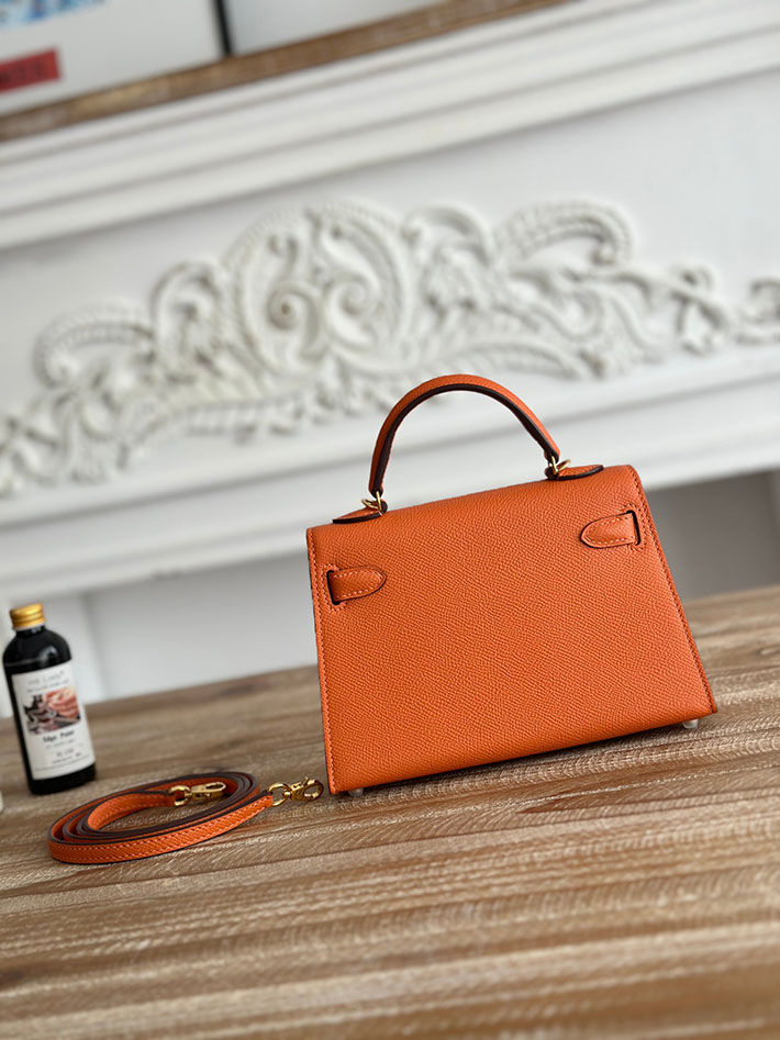 エルメス ショルダーバッグの定価 HERMES ケリーミニ2 オレンジ ヴォーエプソン ゴールド金具 H073663CC93 エルメス ショルダーバッグ アウトレット - 画像 (8)