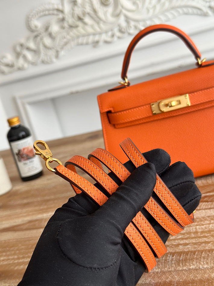 エルメス ショルダーバッグの定価 HERMES ケリーミニ2 オレンジ ヴォーエプソン ゴールド金具 H073663CC93 エルメス ショルダーバッグ アウトレット - 画像 (5)