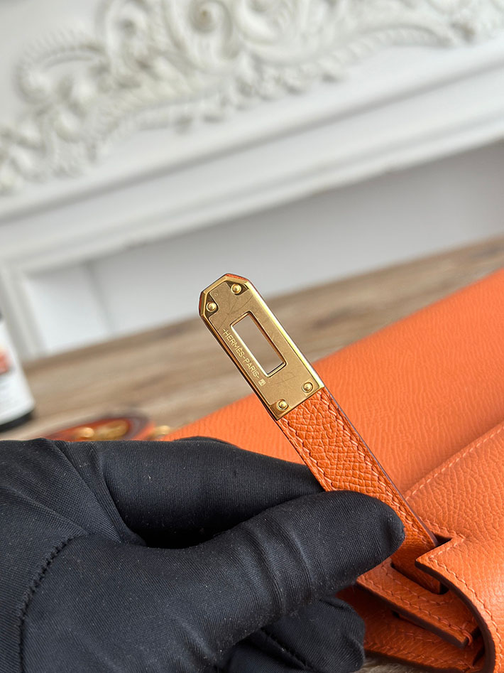 エルメス ショルダーバッグの定価 HERMES ケリーミニ2 オレンジ ヴォーエプソン ゴールド金具 H073663CC93 エルメス ショルダーバッグ アウトレット - 画像 (4)