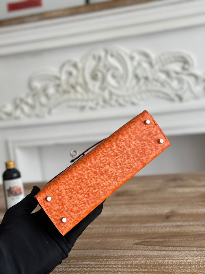エルメス ショルダーバッグの定価 HERMES ケリーミニ2 オレンジ ヴォーエプソン シルバー金具 H073663CK93 エルメス ショルダーバッグ 安い - 画像 (7)