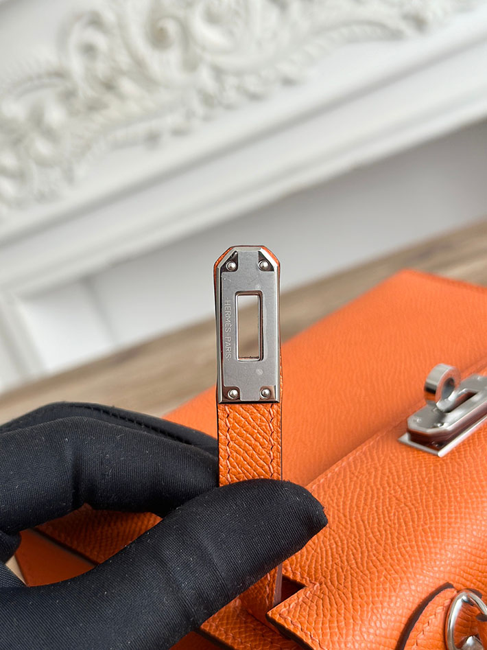 エルメス ショルダーバッグの定価 HERMES ケリーミニ2 オレンジ ヴォーエプソン シルバー金具 H073663CK93 エルメス ショルダーバッグ 安い - 画像 (5)