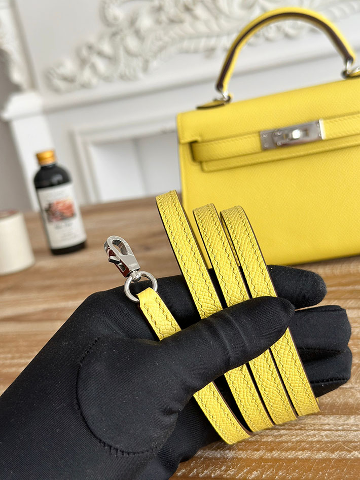 エルメス ショルダーバッグの定価 HERMES ケリーミニ2 ライム ヴォーエプソン シルバー金具 H073663CK9R エルメス ミニバッグ アウトレット - 画像 (5)