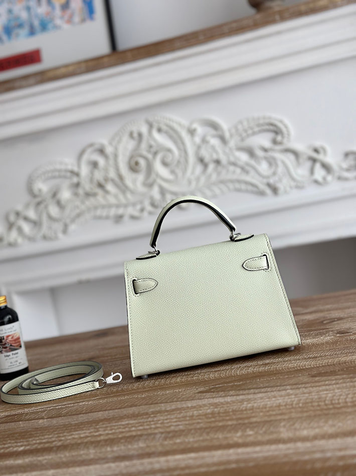 エルメス ショルダーバッグの定価 HERMES ケリーミニ2 ヴェールフィズ ヴォーエプソン シルバー金具 H073663CK0S エルメス ケリーミニ 安い - 画像 (8)