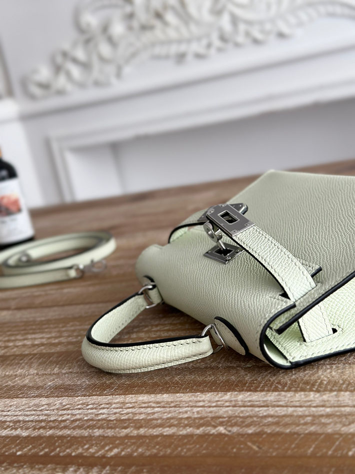 エルメス ショルダーバッグの定価 HERMES ケリーミニ2 ヴェールフィズ ヴォーエプソン シルバー金具 H073663CK0S エルメス ケリーミニ 安い - 画像 (6)