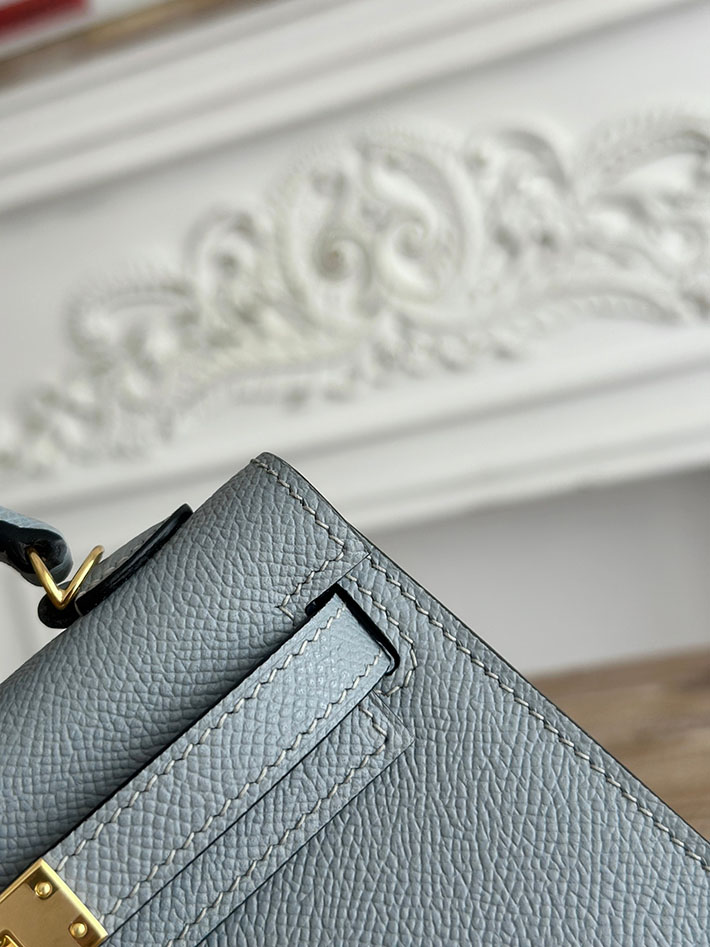 エルメス ショルダーバッグの定価 HERMES ケリーミニ2 ブルーラン ヴォーエプソン ゴールド金具 H073663CCJ7 エルメス バッグ 安い - 画像 (5)