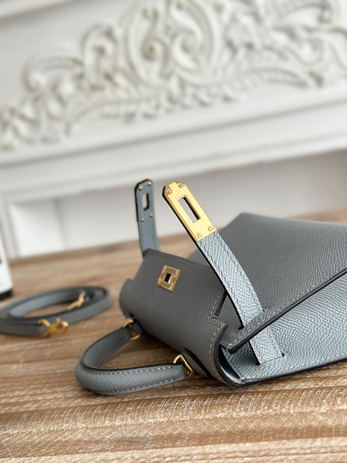 エルメス ショルダーバッグの定価 HERMES ケリーミニ2 ブルーラン ヴォーエプソン ゴールド金具 H073663CCJ7 エルメス バッグ 安い - 画像 (4)
