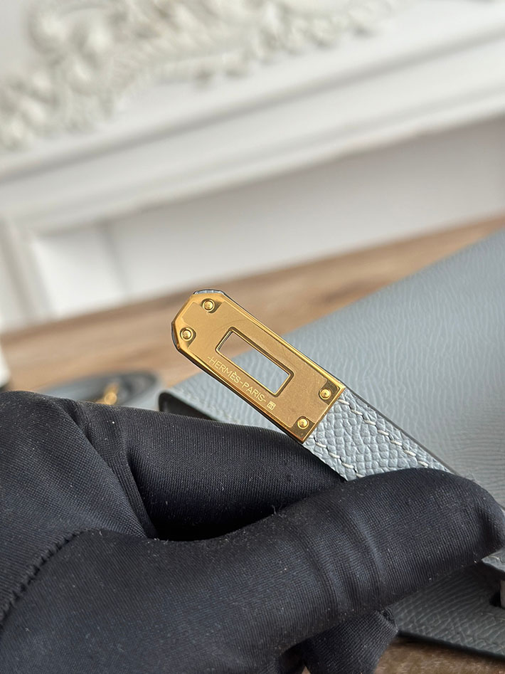エルメス ショルダーバッグの定価 HERMES ケリーミニ2 ブルーラン ヴォーエプソン ゴールド金具 H073663CCJ7 エルメス バッグ 安い - 画像 (3)
