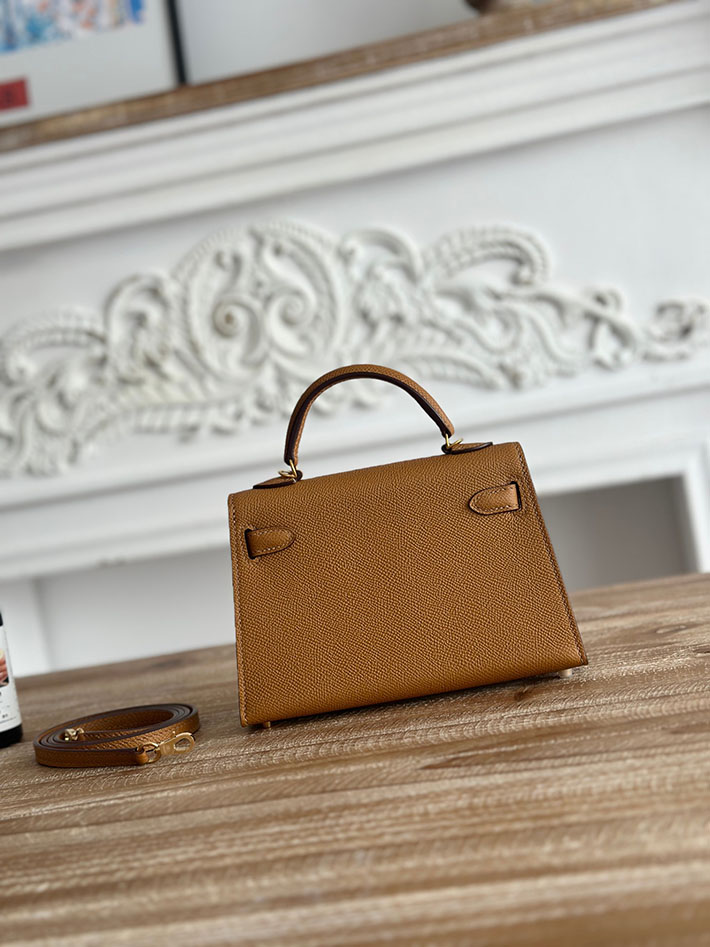 エルメス ショルダーバッグの定価 HERMES ケリーミニ2 ビスキュイ ヴォーエプソン ゴールド金具 H073663CC4B 韓国 ミニケリー - 画像 (7)