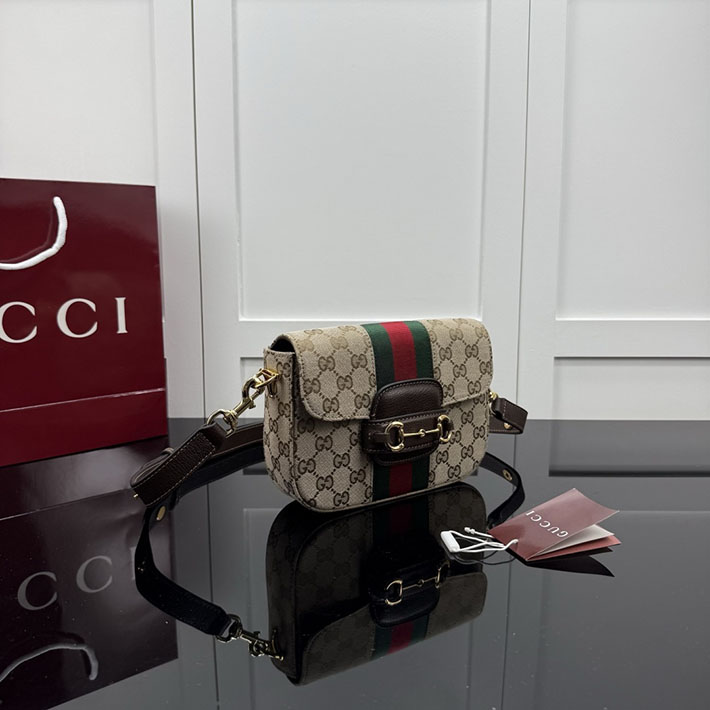 グッチ直営アウトレット店 GUCCI ホースビット 1955 スモール ショルダーバッグ サンド&ダークブラウン 866762 FAFV9 9653 グッチ バッグ 新作 - 画像 (9)