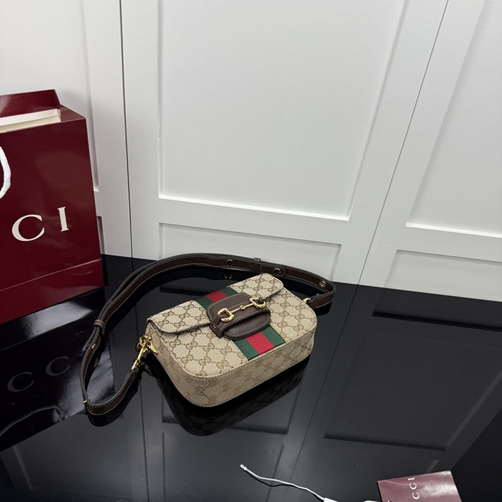 グッチ直営アウトレット店 GUCCI ホースビット 1955 スモール ショルダーバッグ サンド&ダークブラウン 866762 FAFV9 9653 グッチ バッグ 新作 - 画像 (6)