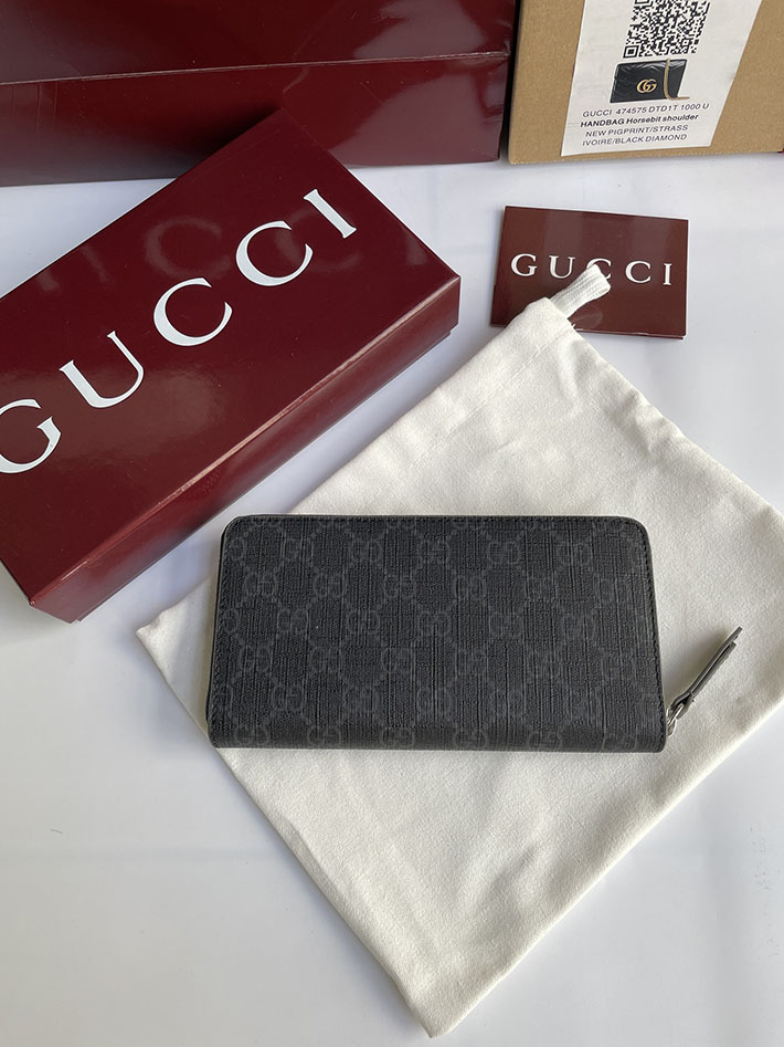 グッチ 財布 アウトレット GUCCI ジップアラウンドウォレット ブルー インテリア ブラック 822051 FACQC 1000 グッチ 長財布 黒 - 画像 (9)