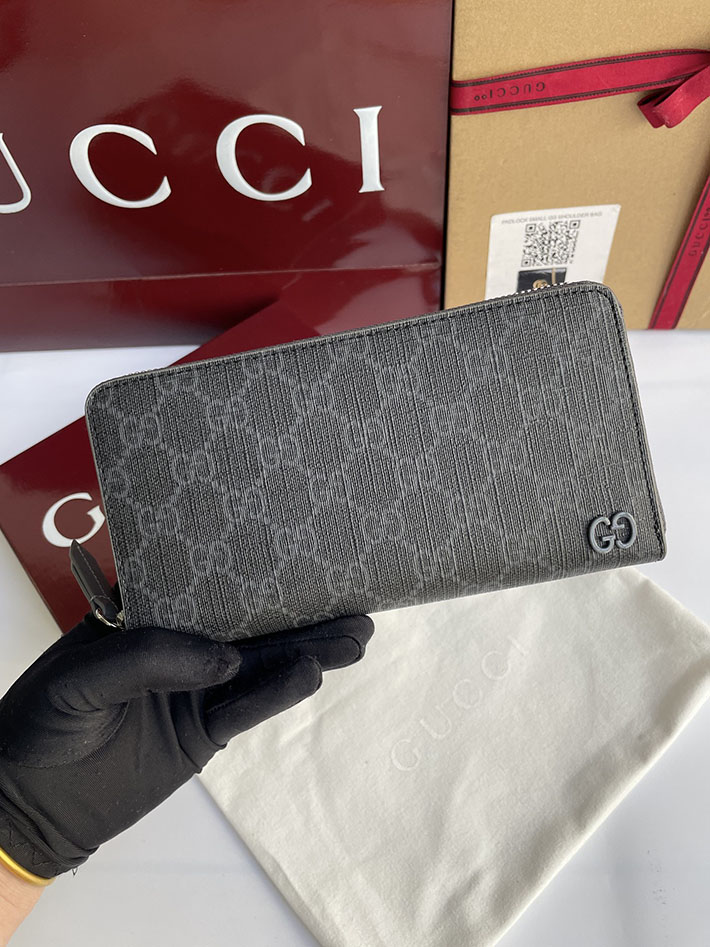 グッチ 財布 アウトレット GUCCI ジップアラウンドウォレット ブルー インテリア ブラック 822051 FACQC 1000 グッチ 長財布 黒 - 画像 (8)
