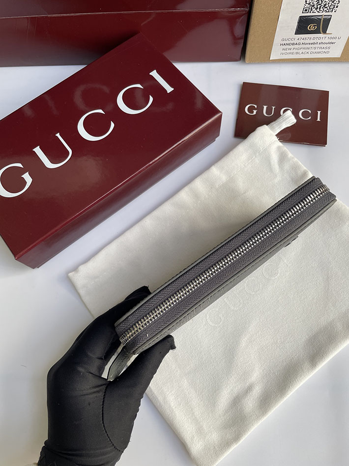 グッチ 財布 アウトレット GUCCI ジップアラウンドウォレット ブルー インテリア ブラック 822051 FACQC 1000 グッチ 長財布 黒 - 画像 (6)