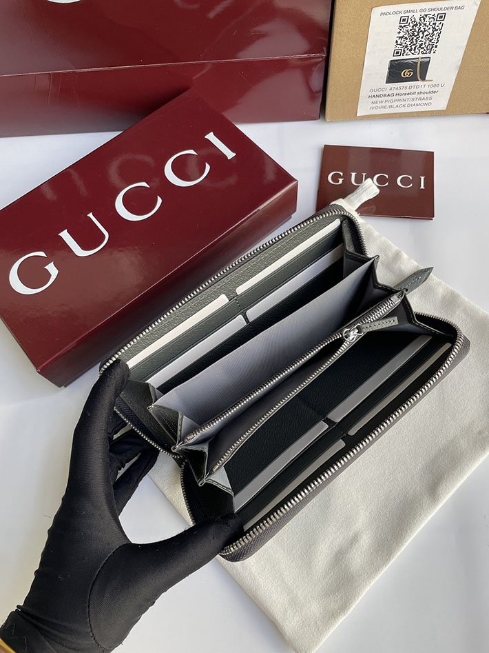 グッチ 財布 アウトレット GUCCI ジップアラウンドウォレット ブルー インテリア ブラック 822051 FACQC 1000 グッチ 長財布 黒 - 画像 (4)